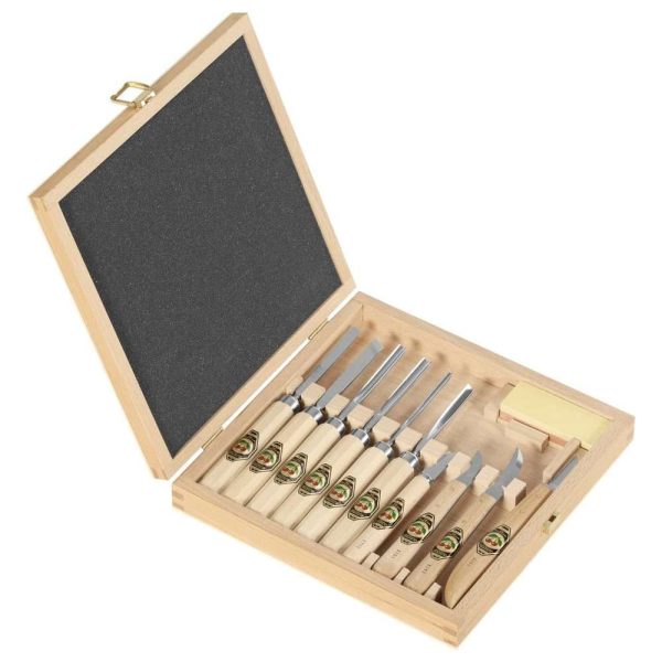 Kirschen Notch carving set in wooden box, 11 pieces